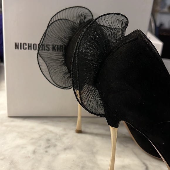 Nicholas Kirkwood black suede heels with Crystal details - Picture 3 of 11